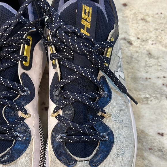 Under Armour Harper 8 Elite TPU "White/Midnight Navy" Men's Baseball Cleat - Picture 7 of 15